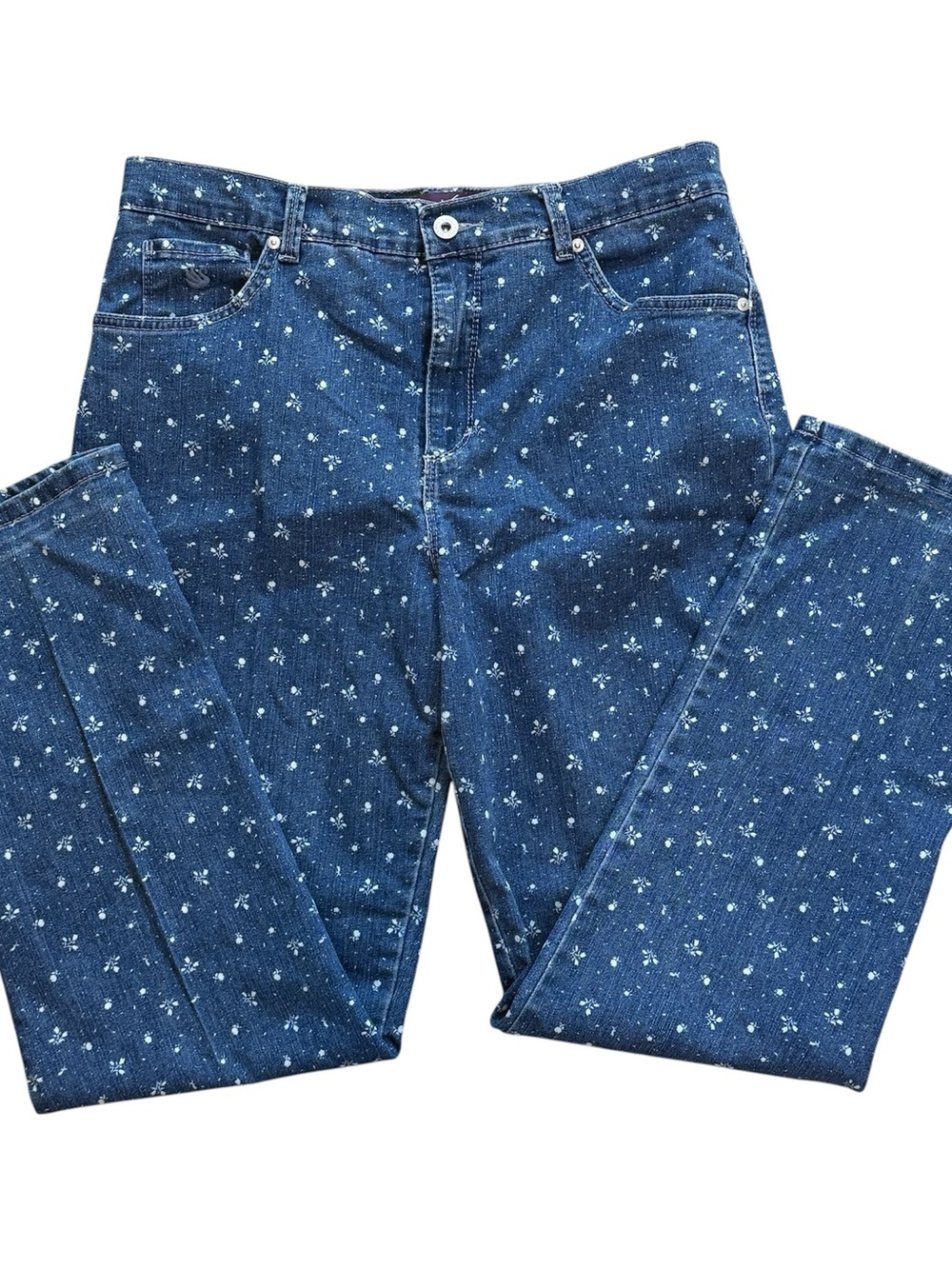 Vanderbilt Floral Print Denim Jeans sz 10